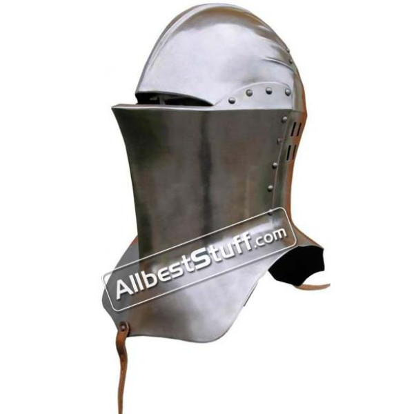 Medieval Frog mouth Armet Helmet Made of 18 Gauge Steel