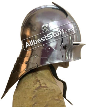 Set of 5 German Sallet Helmet 16 Gauge Steel Battle Ready