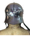 Medieval Gothic Sallet Helmet with Bevor 16 Gauge Steel image 5