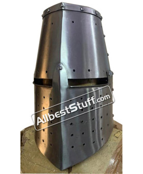 Medieval Great Helmet Crusade 16 Gauge Helm