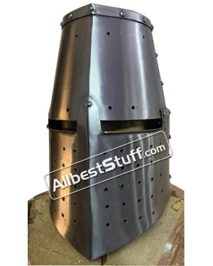 Medieval Great Helmet Crusade 16 Gauge Helm