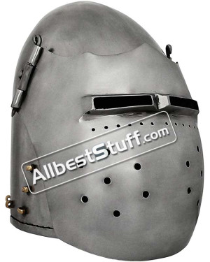 Medieval Great Bascinet Helmet 14G Steel Helmet