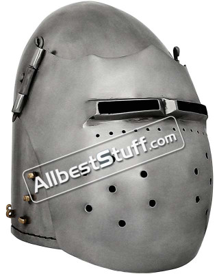 Medieval Great Bascinet Helmet 14G Steel Helmet