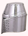 Medieval Great Helmet Crusader 18 Gauge Steel Helm image 1