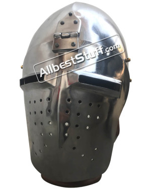SALE! Medieval Heavy 14 Gauge Steel Bascinet Helmet