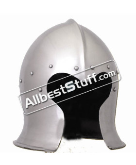 Medieval Italian Barbute Bascinet Helmet of 1470 AD made from Heavy 14 Gauge Steel