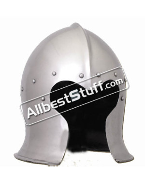 Medieval Italian Barbute Bascinet Helmet of 1470 AD made from Heavy 14 Gauge Steel