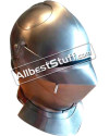 Medieval Italian Closed Helmet with Bevors 18 Gauge Steel image 1