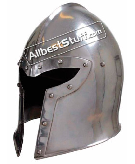 Medieval LARP Y Shaped Barbuta Helmet Made of 16 Gauge Steel