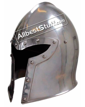 Medieval LARP Y Shaped Barbuta Helmet Made of 16 Gauge Steel