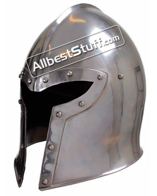 Medieval LARP Y Shaped Barbuta Helmet Made of 16 Gauge Steel