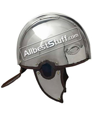 Medieval Late Roman Made of 18 Gauge Steel Helmet Intercisa I