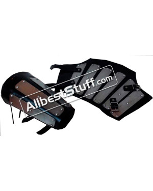 Medieval Leather with 18 Gauge Steel Plate Bracers