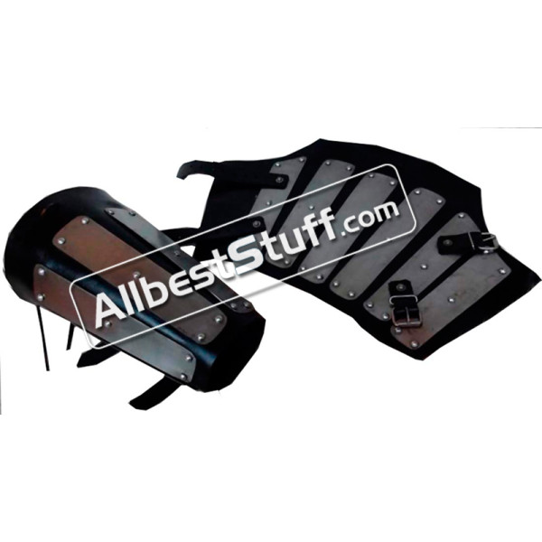 Medieval Leather with 18 Gauge Steel Plate Bracers