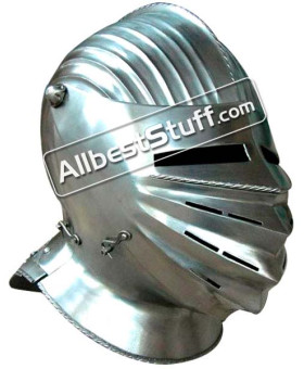 Medieval Maximilian Armet Helmet Made of 18 Gauge Steel