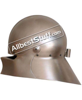 Medieval Maximilian Sallet Helmet Made of 16 Gauge Steel