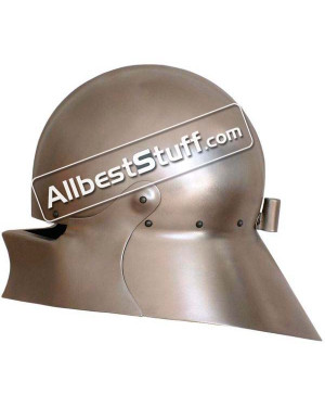 Medieval Maximilian Sallet Helmet Made of 16 Gauge Steel