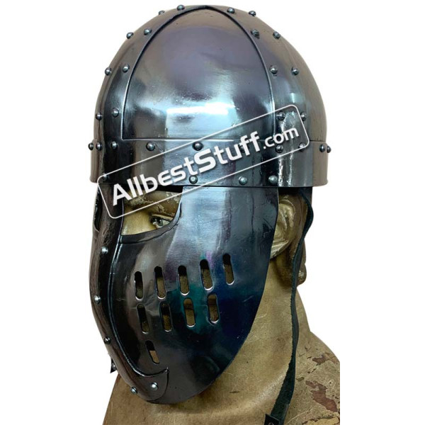 Medieval Norman Faceplate Spangenhelm Heavy 14G Helmets