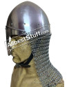Medieval Norman Nasal Helmet with Chain mail Aventail image 1