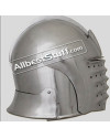 Medieval North Italian Bellows Face Visored Sallet Helmet Strong 16 Gauge Steel image 1