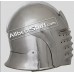 Medieval North Italian Bellows Face Visored Sallet Helmet Strong 16 Gauge Steel