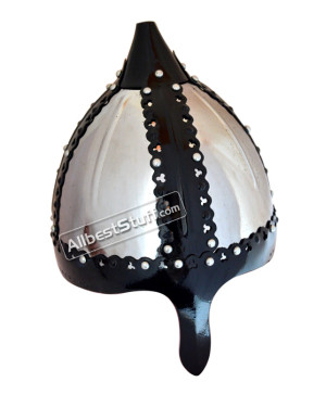 Medieval Russian Boyar Helmet - Gnezdovo Helmet Buff and Black Finish
