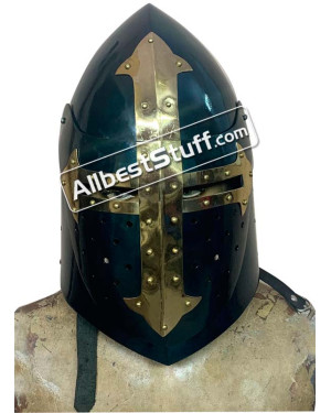 Medieval Sugar Loaf Helmet with Visor