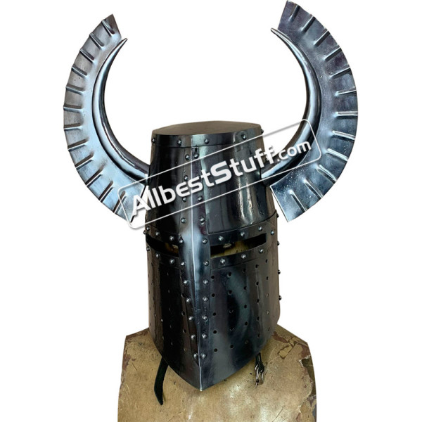 Medieval Teutonic Knight Templar Great Helm 18 Gauge Steel Helmet