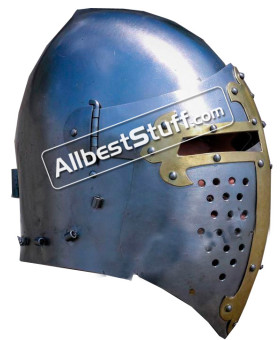 Medieval Visor Helmet made from Steel Combat Version