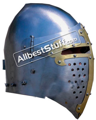 Medieval Visor Helmet made from Steel Combat Version
