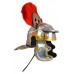 Roman Guard Armor Helmet Brass-Accents Medieval Knight Crusader RED PLUME