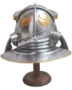 SALE! Roman Steel Imperial Italic 'G' Hebron Helmet With Brass Trim