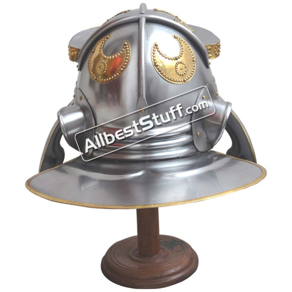 SALE! Roman Steel Imperial Italic 'G' Hebron Helmet With Brass Trim
