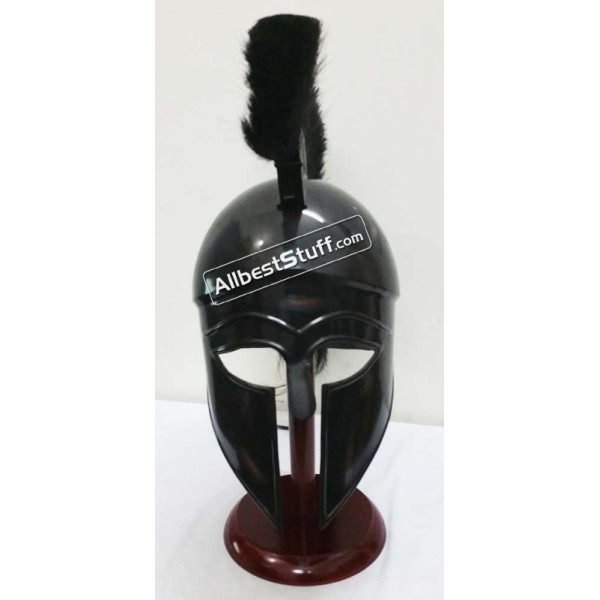 Trojan Helmet Achillies Steel with Black Crest