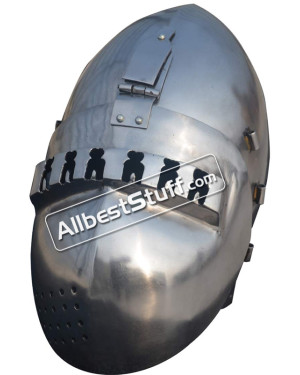 Medieval 14th Century Klappvisor Bascinet 14 Gauge Steel Helmet