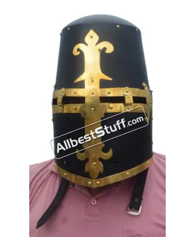 Medieval 16 Gauge Steel Great Helmet of Reiter von Kornberg Nuremberg