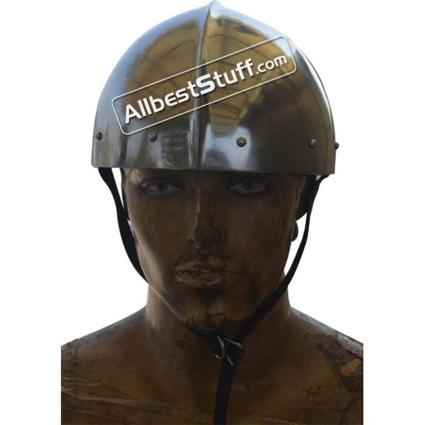 Medieval 7th Century Cervelliere Helmet Made of 16 Gauge Steel