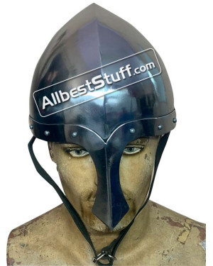 Medieval Italo Norman Nasal Helmet 14 Gauge Steel