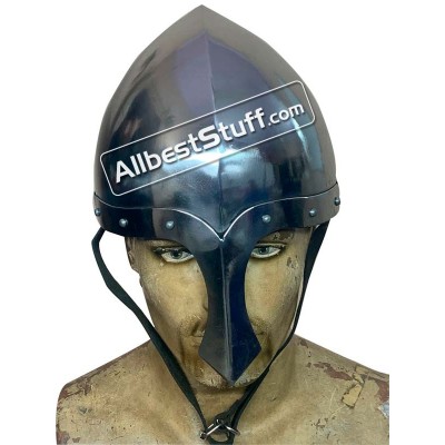 Medieval Italo Norman Nasal Helmet 14 Gauge Steel