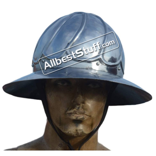 Medieval Burgundian 15th Century kettle hat Steel Helmet