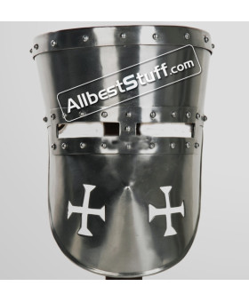 Medieval Crusader Helmet Strong 14 Gauge Steel 12th Century