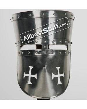 Medieval Crusader Helmet Strong 14 Gauge Steel 12th Century
