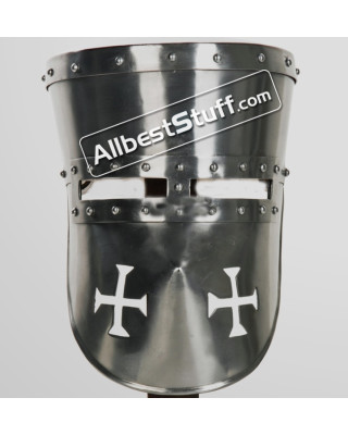 Medieval Crusader Helmet Strong 14 Gauge Steel 12th Century