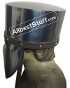 Medieval Crusader Pot Helm with Leather Piping 14 Gauge Steel image 1