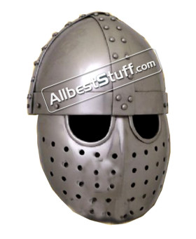 Medieval Crusader Spangenhelm with Face Plate made in 14 Gauge Steel