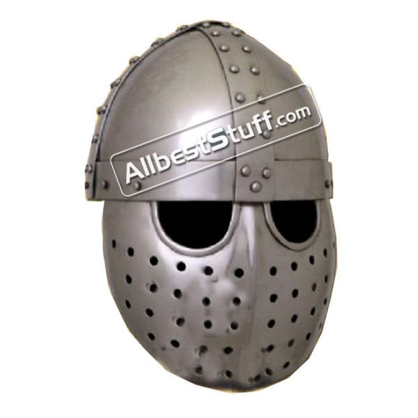 Medieval Crusader Spangenhelm with Face Plate made in 14 Gauge Steel