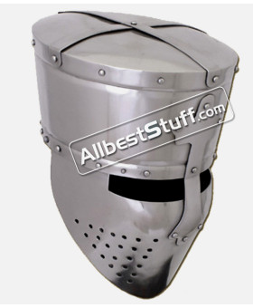 Medieval Crusader Templar Helmet 16 Gauge Steel 1200 AD