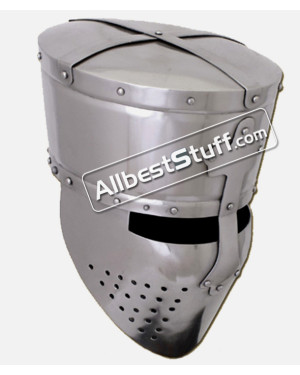 Medieval Crusader Templar Helmet 16 Gauge Steel 1200 AD