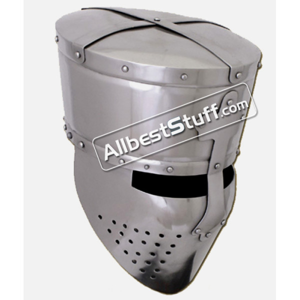 Medieval Crusader Templar Helmet 16 Gauge Steel 1200 AD