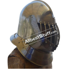 Medieval English Knight Closed Helmet Made of 14 Gauge Steel